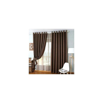 BROWN CURTAINS 2Pcs (1.5m Each) With 2M WHITE SHEER For Living Room Window And DoorBoth the Curtains and sheers are for use in a modern home using double Curtains rod and Curtain holders