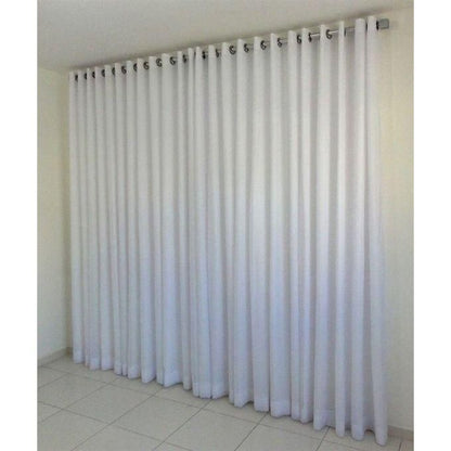 1pc of 6m New White Heavy  sheer with maroon line and it an eyelet header  for Home Window and Door