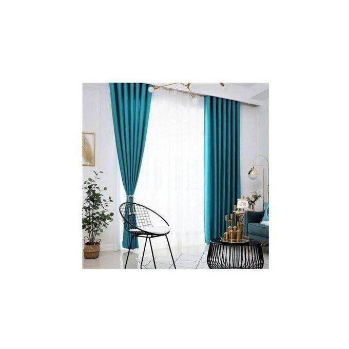TURQUOISE BLUE BLACKOUT CURTAINS WITH SHEERS