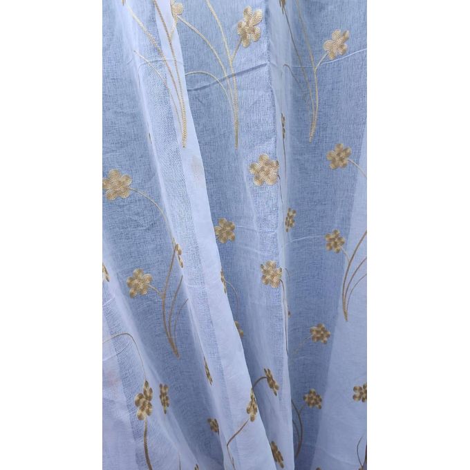 2Pcs Special Gold Curtains 3M (1.5M +1.5M) + 1Pc FREE White Embroidered Sheer (2M) window with a length of 1.5 meters  is best served by a 3-meter curtain.