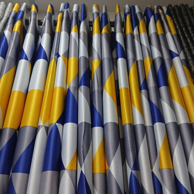 2Pc NEW Patterned Modern Blackout Curtains (1.5m+1.5m) with 1pc of Heavy White Sheer (2m), All Panels have an Eyelet Header and a Height of 2.4