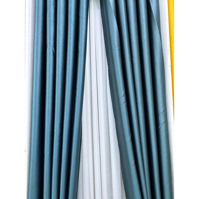 Luxury 3Pcs Blackout petrol BLUE  Curtains Set with Premium Heavy Sheer – Heavy Fabric for Windows & Doors – 1.5m x2 Panels + 1 Sheer