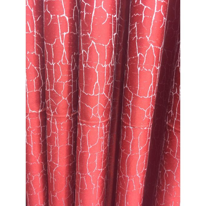 2PCS Modern Window Curtains Red Patterned Measuring 2M+2M With A 1Pc Sheer 3M. Ideal For Living Room/bedroom/dining Room/study Room/home Office (exclusive Sheer). With White Plastic Eyelets