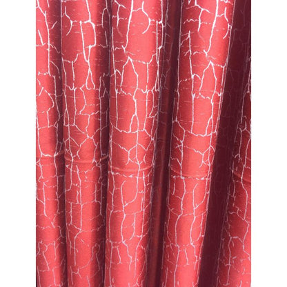2PCS Modern Window Curtains Red Patterned Measuring 2M+2M With A 1Pc Sheer 3M. Ideal For Living Room/bedroom/dining Room/study Room/home Office (exclusive Sheer). With White Plastic Eyelets