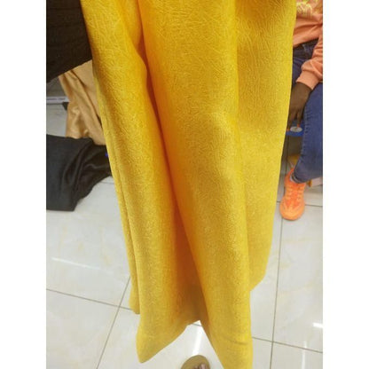Mustered yellow Curtain 2Pcs (1.5m)each 2M White sheer For living room window and door.