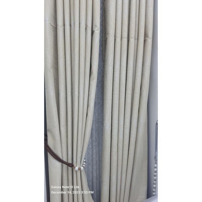 2PCS Modern Window Curtains Light Grey Patterned Measuring 2M+2M With A 1Pc Sheer 3M. Ideal For Living Room/bedroom/dining Room/study Room/home Office (exclusive Sheer). With White Plastic Eyelets