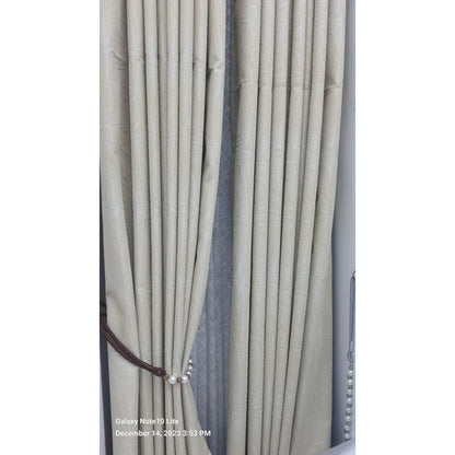 2PCS Modern Window Curtains Light Grey Patterned Measuring 2M+2M With A 1Pc Sheer 3M. Ideal For Living Room/bedroom/dining Room/study Room/home Office (exclusive Sheer). With White Plastic Eyelets