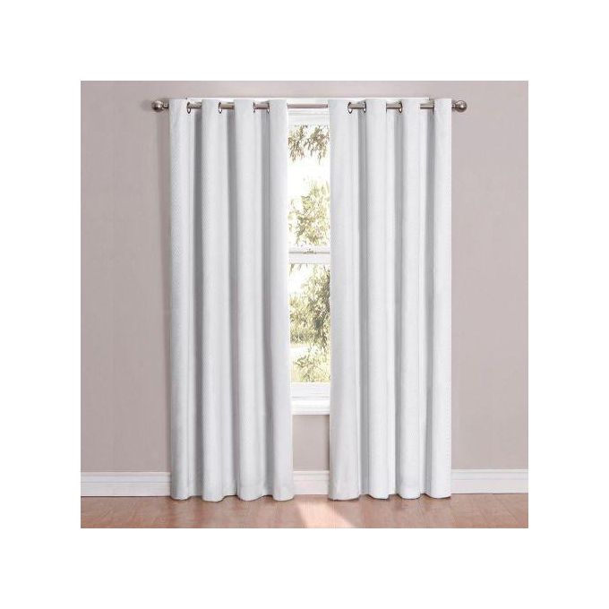 One Panel Of White (1.5m)  Window Curtains For Living Room Fully Stitched With A Plastic Eyelet Header For Use With A Curtain Rod