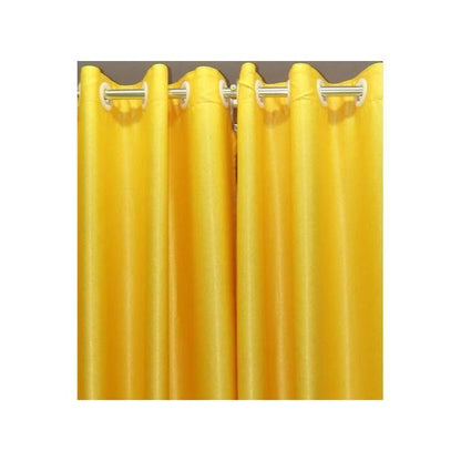 2 Panels /Pieces Of  Mustard Yellow Curtain (1.5m Each) And 1Pc White Sheer (2m)