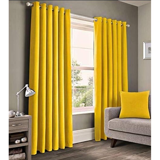 1.5M+1.5M Latest Mustard Yellow Curtain And A FREE 2m White Sheer.