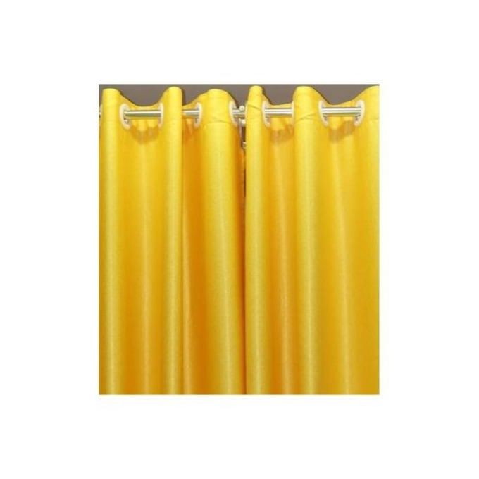 2Pcs MUSTARD YELLOW Curtains 1.5M Each + WHITE SHEER 2m