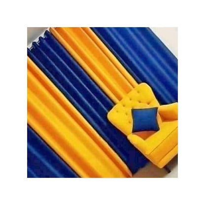 Royal Blue Curtain 2Pcs (1.5m)each 2M White sheer For living room window and door