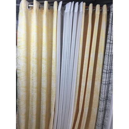 2pcs new arrivals blackout patterned curtains and eyelet header (1.5m each) with white long-lasting sheer with eyelet header (2m)