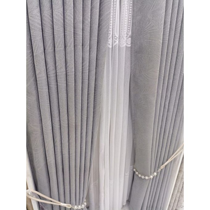 2Pc GREY Curtain 2M+2M HEAVY BLACKOUT Design
