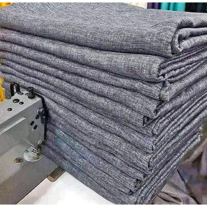 GREY CURTAINS(ngunia) 2Pcs (1.5m Each) With 2M HEAVY WHITE SHEER For Living Room Window And Door