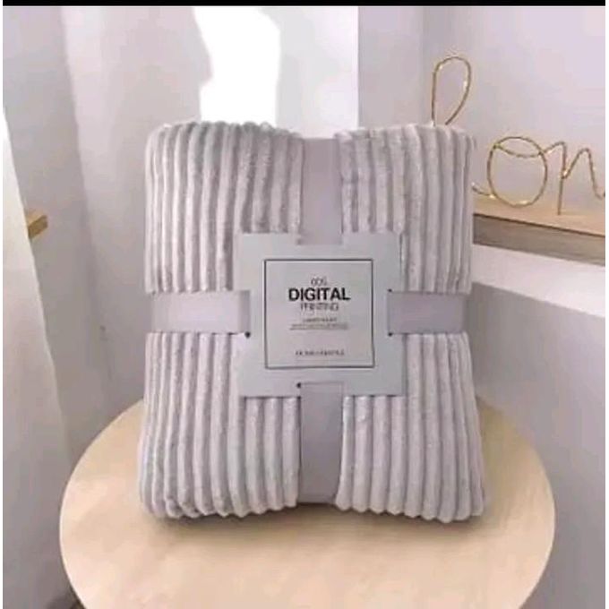 Digital Velvet grey plain warm fleece blankets