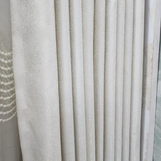 2pcs Textured Curtain (Each 1.5M) with 1Pc Sheer 1.5M