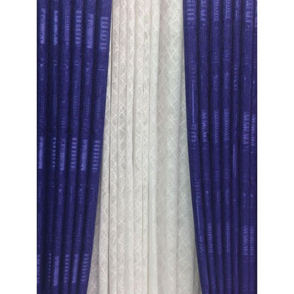 2PCS Modern Window Curtains Purple Patterned Measuring 2M+2M With A 1Pc Sheer 3M. Ideal For Living Room/bedroom/dining Room/study Room/home Office (exclusive Sheer). With White Plastic Eyelets