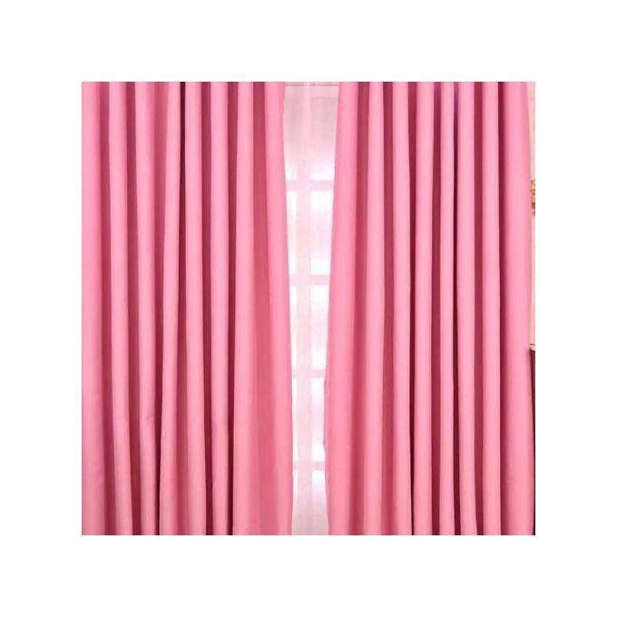 PINK Curtain 2Pcs (1.5m)each 2M White sheer For living room window and door.