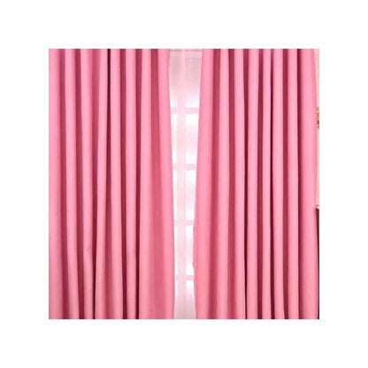 PINK Curtain 2Pcs (1.5m)each 2M White sheer For living room window and door.