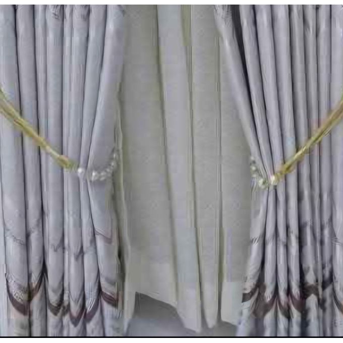 Grey weaves Heavy Curtain  3M(1.5m+1.5m) and 2m sheer