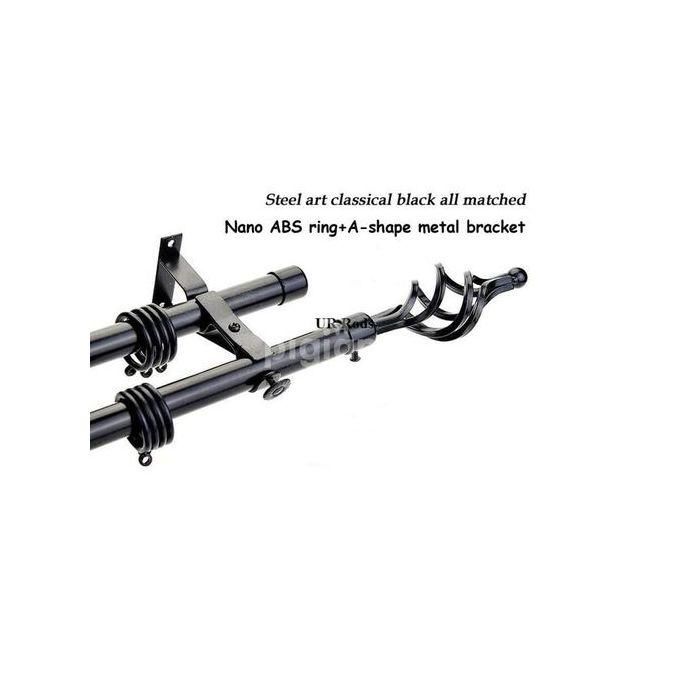 4m Adjustable curtain rod  Double Adjustable + FREE Holders And Screws