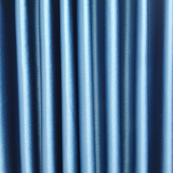 2Pcs NEW Blue Embossed Blackout Curtains (1.5m+1.5m) with 1pc Heavy White Sheer (2m), all panels have an eyelet header and a height of 2.4m