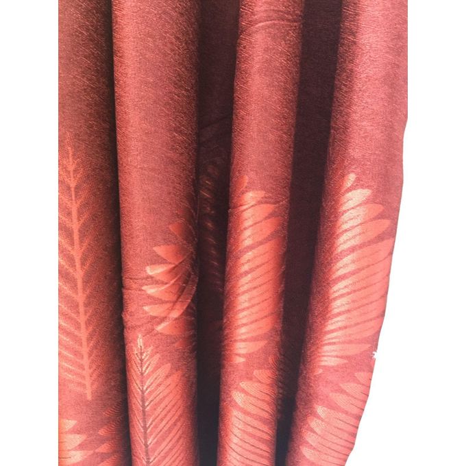 2PCS Modern Window Curtains Red Patterned Measuring 2M+2M With A 1Pc Sheer 3M. Ideal For Living Room/bedroom/dining Room/study Room/home Office (exclusive Sheer). With White Plastic Eyelets