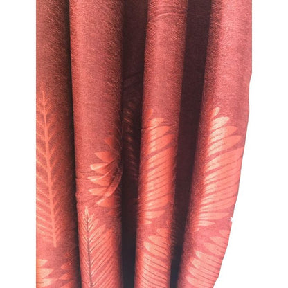 2PCS Modern Window Curtains Red Patterned Measuring 2M+2M With A 1Pc Sheer 3M. Ideal For Living Room/bedroom/dining Room/study Room/home Office (exclusive Sheer). With White Plastic Eyelets