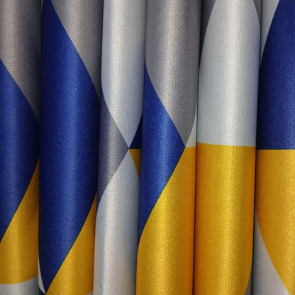 2Pc NEW Patterned Modern Blackout Curtains (1.5m+1.5m) with 1pc of Heavy White Sheer (2m), All Panels have an Eyelet Header and a Height of 2.4