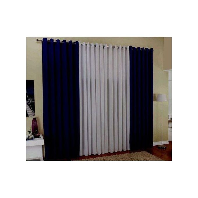 Royal Blue Curtains 2Pcs Blue 2M Each + 3m FREE SHEER