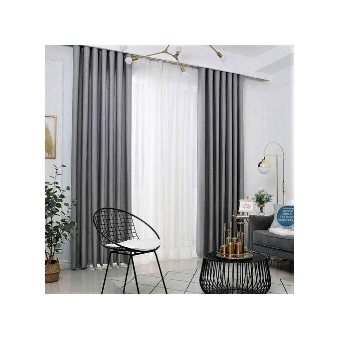 1PC GREY BLACKOUT CURTAIN FOR WINDOW (Excludes Sheer) (One Panel Per Item) 600cm X 225cm (Order Two Items For Appearance Similar To The Picture)