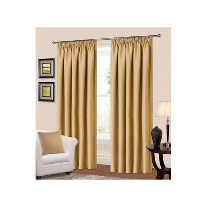 2PCS BEIGE CURTAIN 3M(1.5m each)+ 2M FREE floral SHEER ELEGANT LIVING ROOM