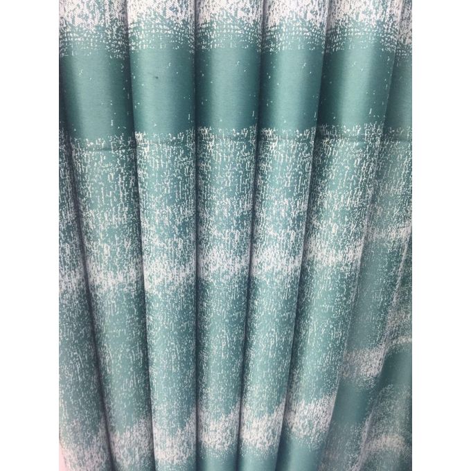 2PCS Modern Window Curtains Green Patterned Measuring 2M+2M With A 1Pc Sheer 3M. Ideal For Living Room/bedroom/dining Room/study Room/home Office (exclusive Sheer). With White Plastic Eyelets