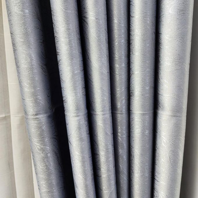 2pcs Textured Curtain (Each 1.5M) with 1Pc Sheer 1.5M