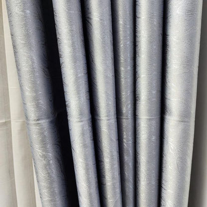 2pcs Textured Curtain (Each 1.5M) with 1Pc Sheer 1.5M