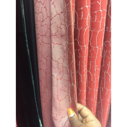 2PCS Modern Window Curtains Red Patterned Measuring 2M+2M With A 1Pc Sheer 3M. Ideal For Living Room/bedroom/dining Room/study Room/home Office (exclusive Sheer). With White Plastic Eyelets