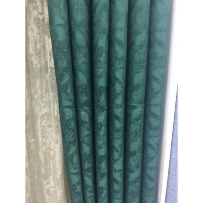 2PCS Modern Window Curtains Emotive Green Patterned Measuring 2M+2M With A 1Pc Sheer 3M. Ideal For Living Room/bedroom/dining Room/study Room/home Office (exclusive Sheer). With White Plastic Eyelets