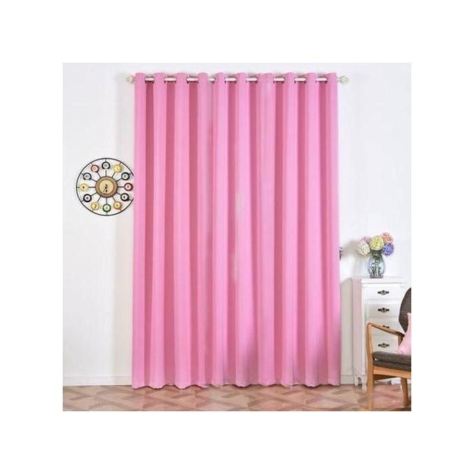 PINK Curtain 2Pcs (1.5m)each 2M White sheer For living room window and door.