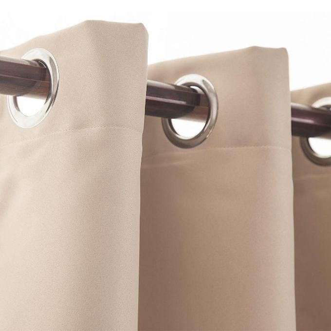 Beige Curtain 2Pcs (1.5m)each 2M White sheer For living room window and door