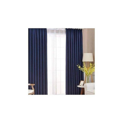 Navy Blue Curtain 2Pcs (1.5m)each 2M White sheer For living room window and door.