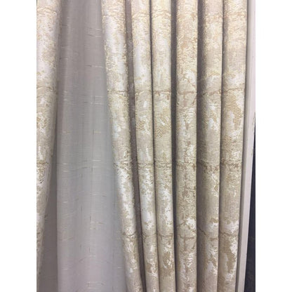 2PCS Modern Window Curtains Beige Patterned Measuring 2M+2M With A 1Pc Sheer 3M. Ideal For Living Room/bedroom/dining Room/study Room/home Office (exclusive Sheer). With White Plastic Eyelets