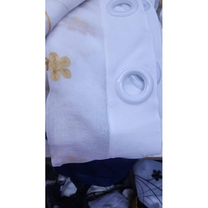 2Pcs Special Gold Curtains 3M (1.5M +1.5M) + 1Pc FREE White Embroidered Sheer (2M) window with a length of 1.5 meters  is best served by a 3-meter curtain.