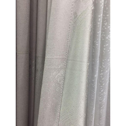 2PCS Modern Window Curtains Beige Patterned Measuring 2M+2M With A 1Pc Sheer 3M. Ideal For Living Room/bedroom/dining Room/study Room/home Office (exclusive Sheer). With White Plastic Eyelets