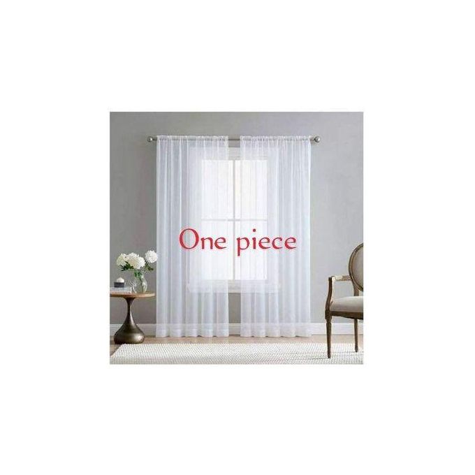 BEIGE CURTAINS 2Pcs (1.5m)each 2M WHITE SHEER For Living Room Window And Door