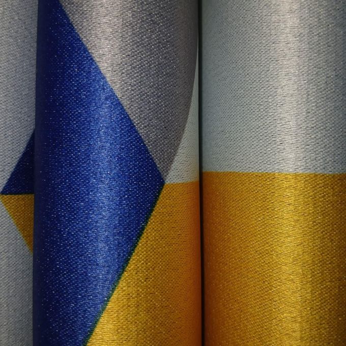 Two Pieces NEW Patterned modern blackout curtains (1.5m+1.5m) with 1pc heavy white sheer (2m).All panels have an eyelet header and a height of 2.4m