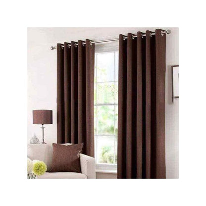 2Pcs Brown Curtains (1.5M +1.5M) + 1Pc FREE SHEER (2M)