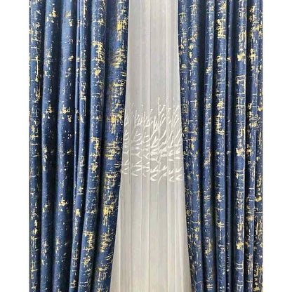 NAVY BLUE  blackout VELVET curtain comes in panels of 2pcs  CURTAIN 3M(1.5M+1.5M) and 2m sheer,Both curtain and sheer have eyelet header design and they are long enough to cover your window,with  the height of 225cm.