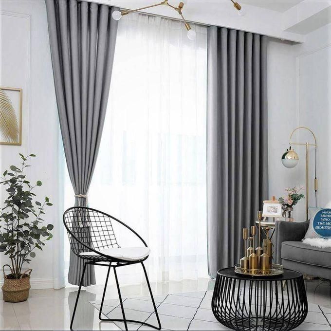 2Pc Grey Blackout Wall-to-wall Curtain Each Measuring 200CMX225CM For Your Home Or Office Windows