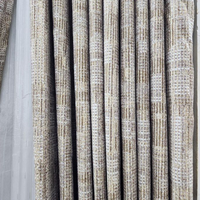2pcs Textured Curtain (Each 1.5M) with 1Pc Sheer 1.5M